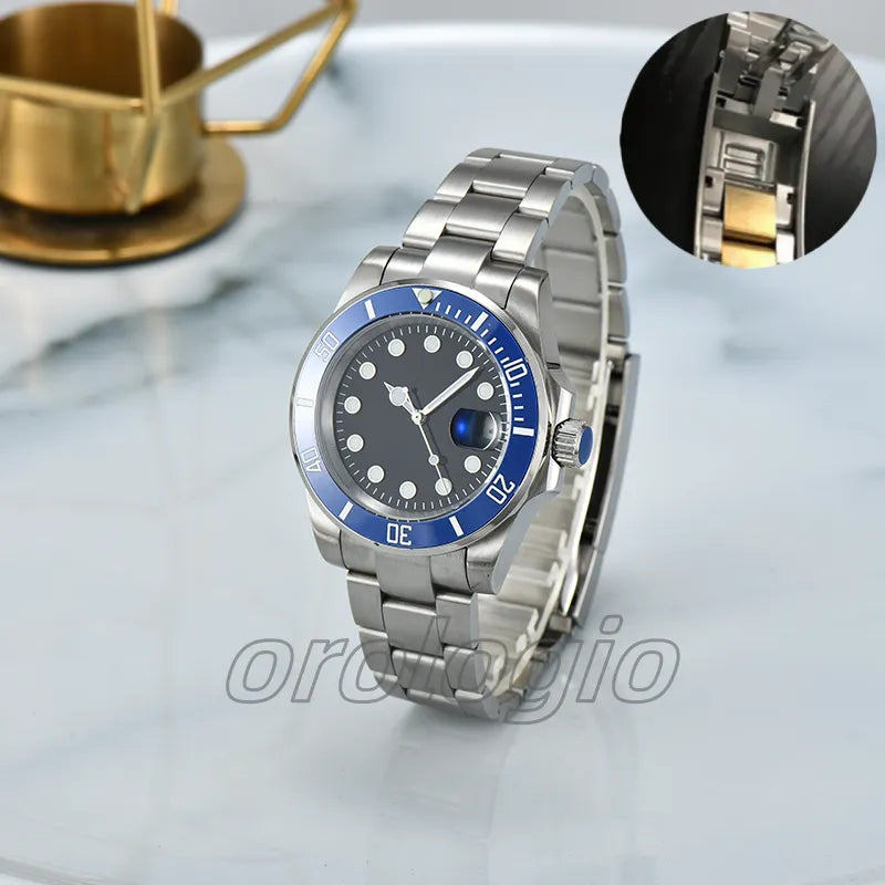 ST9 Watch U1 Mens Automatic Mechanical Ceramics Watches 40Mm Full Stainless Steel Gliding Clasp Swim Wristwatches Sapphire Super Luminous