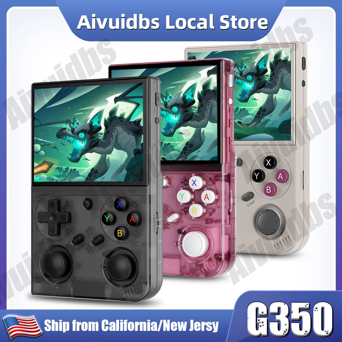 G350 Handheld Game Console 3.5'' IPS Screen Linux System Dual Joystick Vibration Motor Retro Portable Video Console Gift