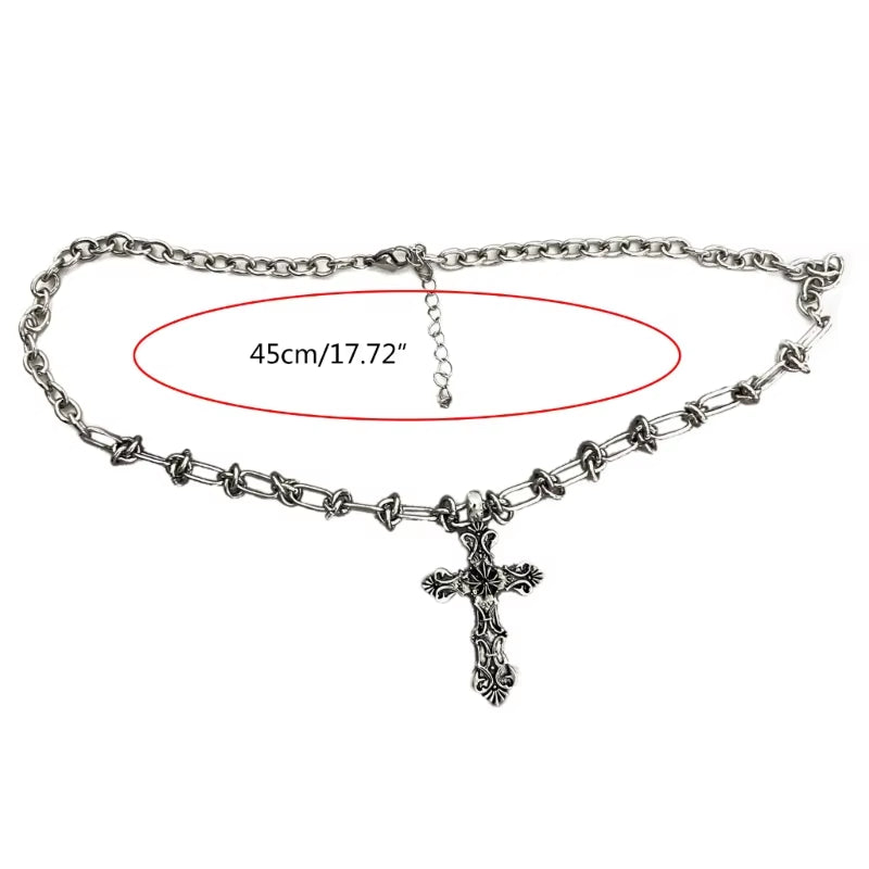 Vintage Pendants Necklace for Women Kpop Punk Chain Necklaces Long Korean Fashion Retro Jewelry on the Neck Gift