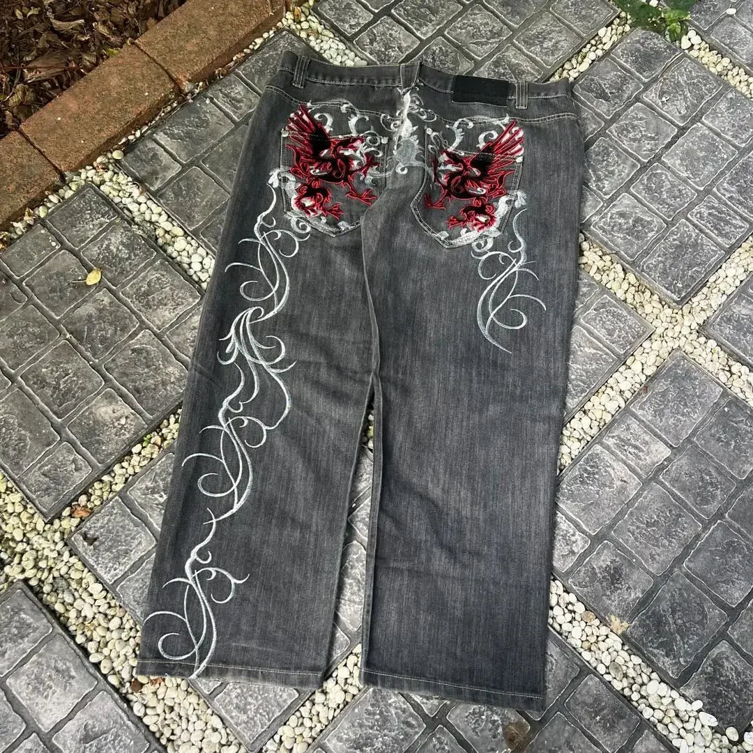 Baggy Wide Leg Y2K Streetwear Gothic Denim Oversized Jeans Unisex