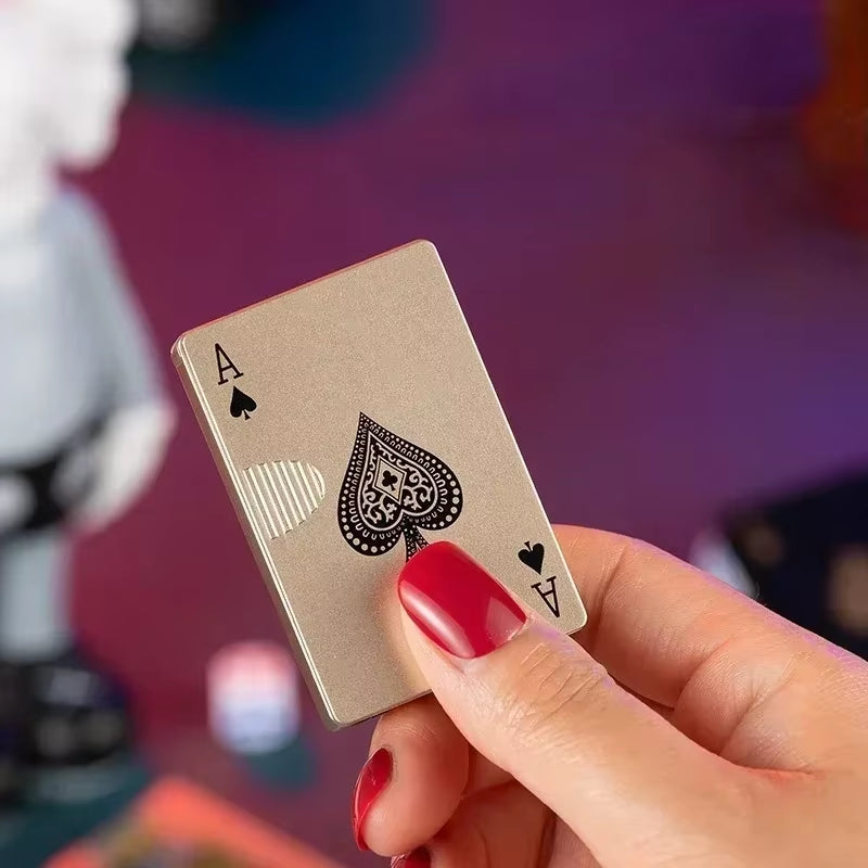 New Creative Jet Flame Poker Cigarette Lighter Metal Windproof Playing Card Gas Lighters Torch Fun Toys Smoking Accessories Gift