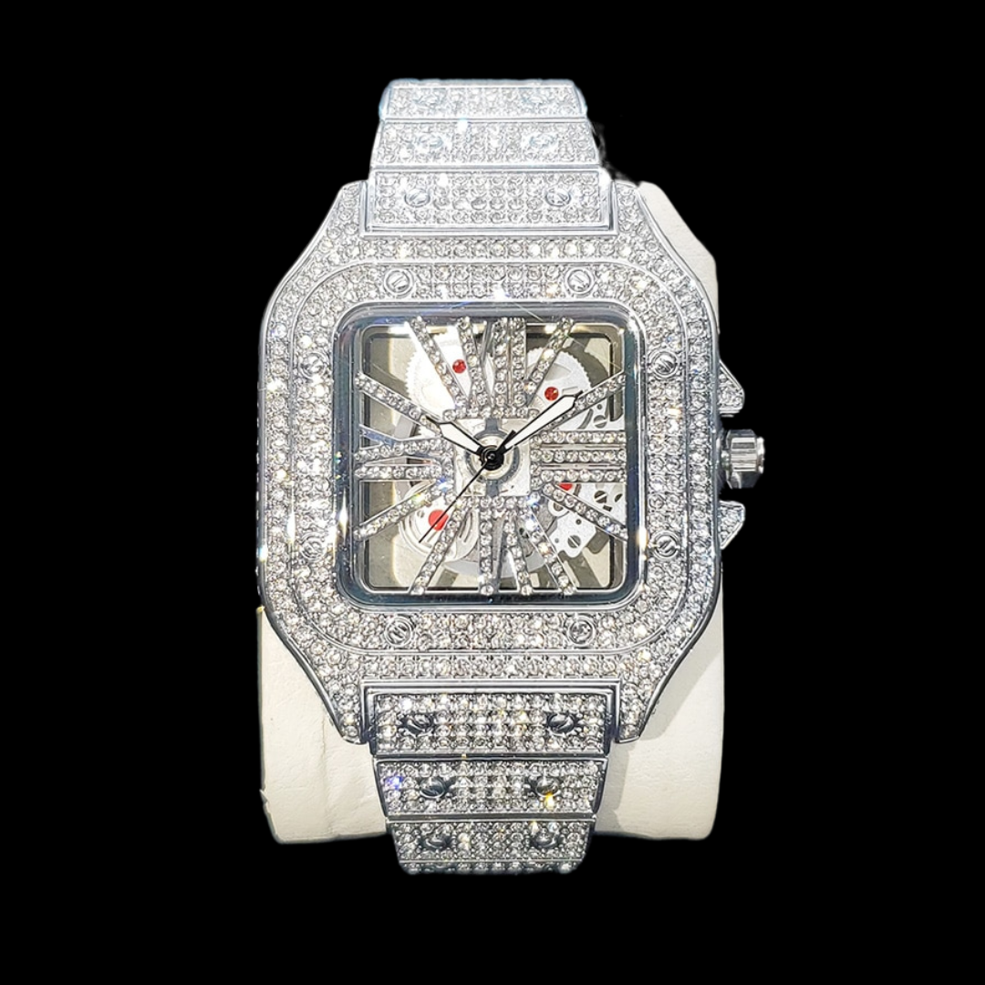 Red Dial VVS Iced Out Diamond Designer Watch
