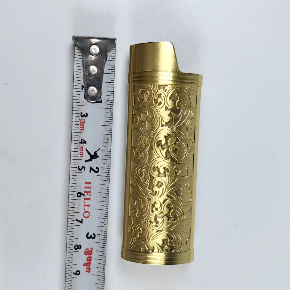 Metal Armor Gas Lighter Cover Holder Pouches Arabesque Hollow Carving J3/J5/J6 Lighter Case General Plastic Body Protection