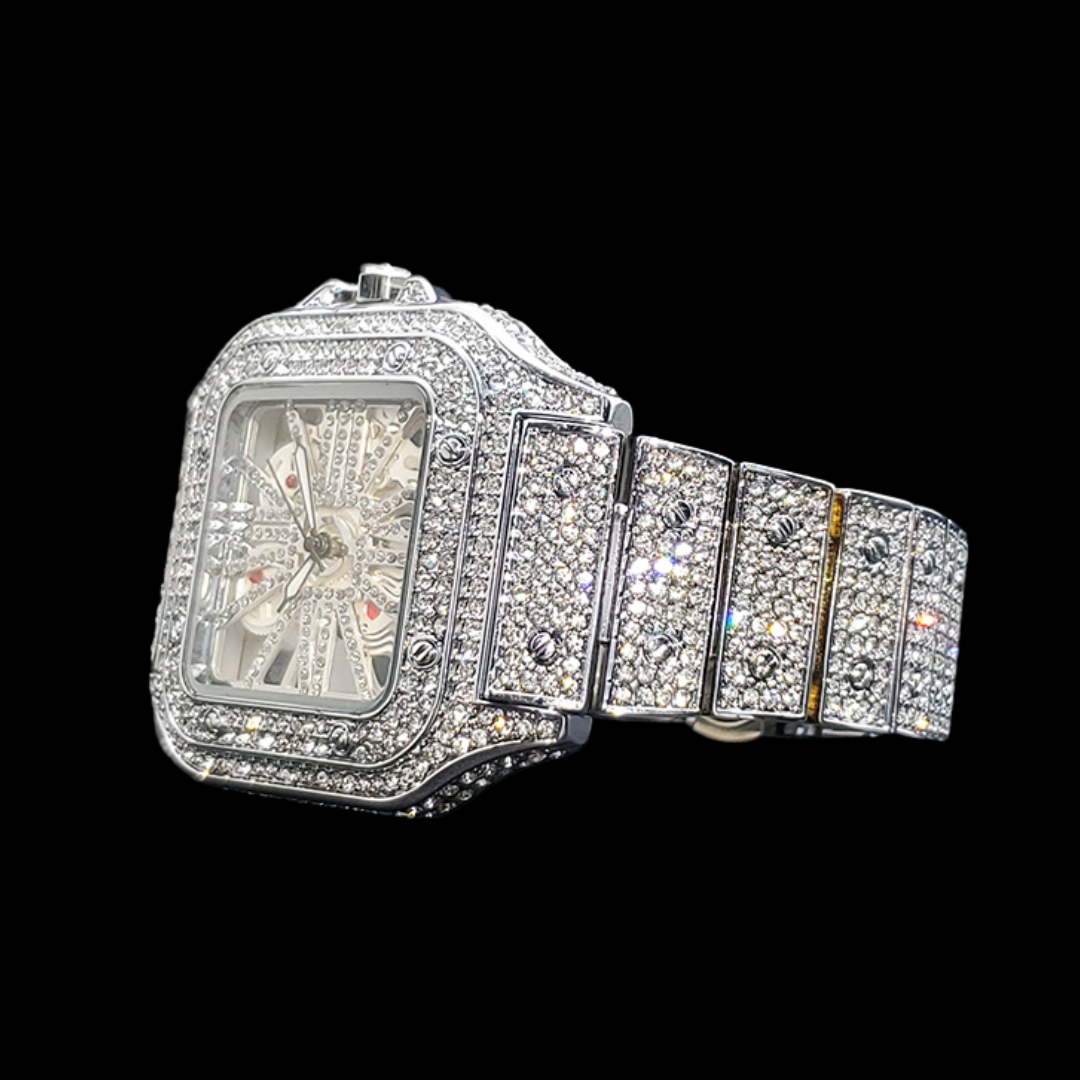 Red Dial VVS Iced Out Diamond Designer Watch