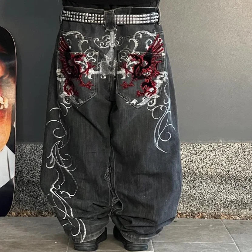 Baggy Wide Leg Y2K Streetwear Gothic Denim Oversized Jeans Unisex