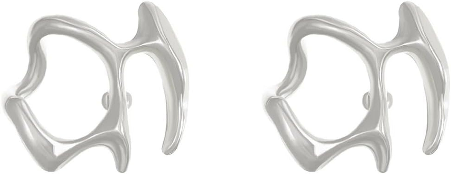Geometrically Irregular Liquid Hollow Studs Earrings Huggie Minimalist Ear Clip Earrings Hypoallergic Gold Plated Ear Studs Lightweight Hollow Open Hoops Ear Studs Fashion Jewelry for Women