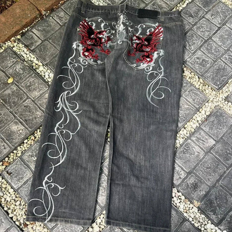 Baggy Wide Leg Y2K Streetwear Gothic Denim Oversized Jeans Unisex