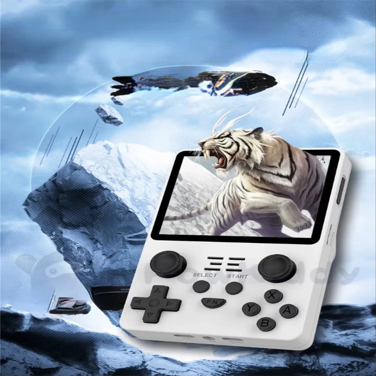 POWKIDDY RGB20S Handheld Game Console Retro Open Source System Video Game Console 4:3 IPS Screen Double Joystick Children'S Gift