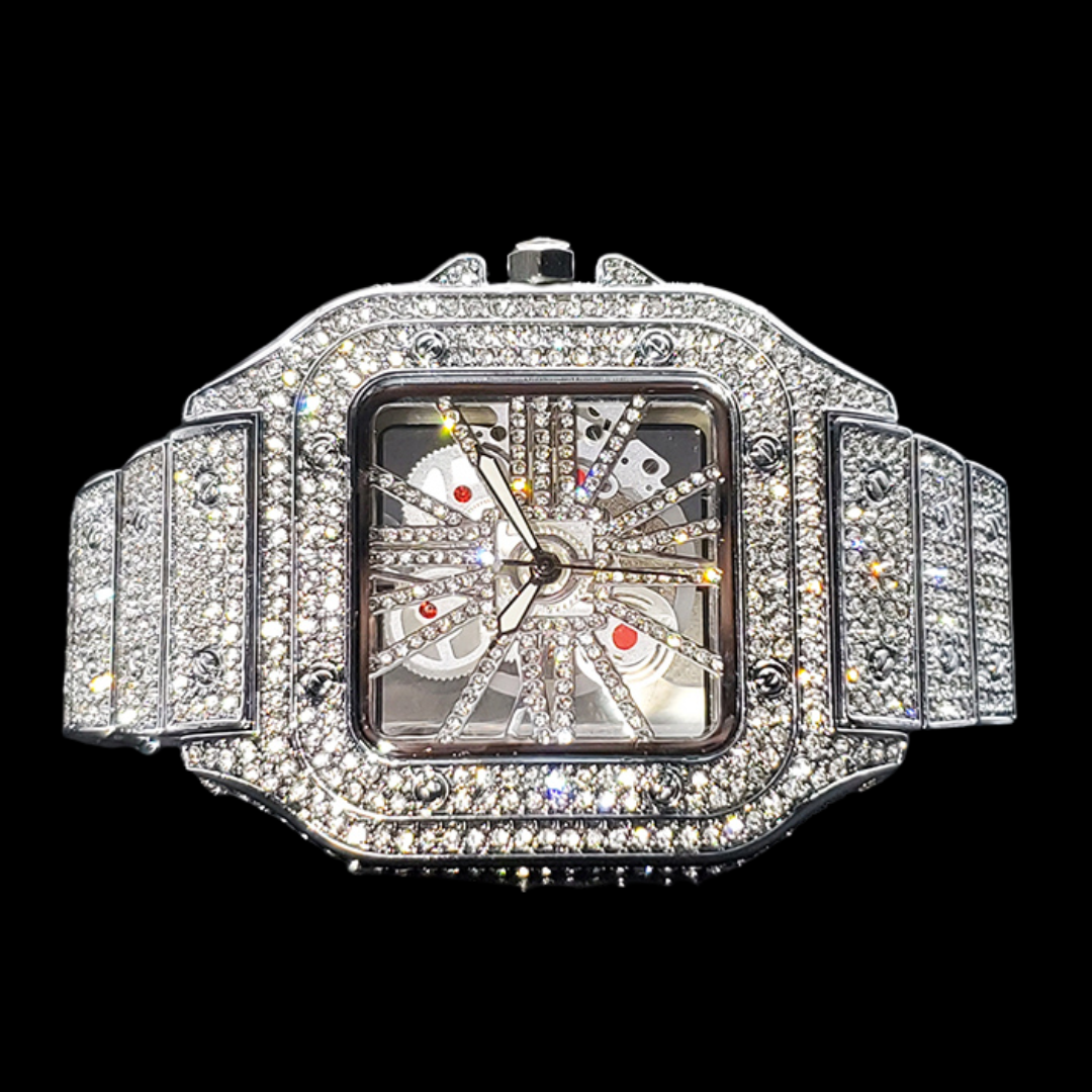 Red Dial VVS Iced Out Diamond Designer Watch