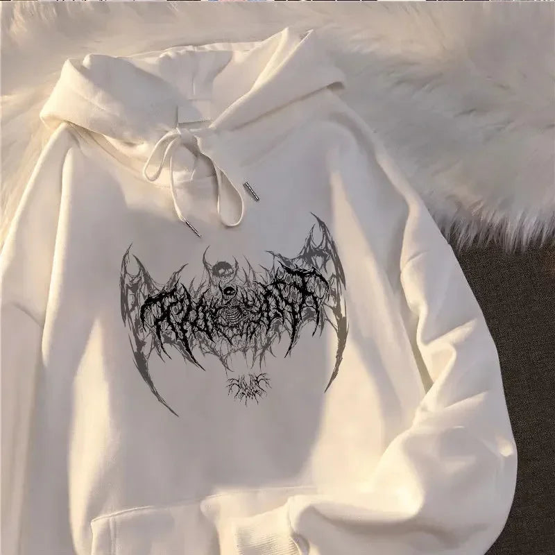 Skull Graphic Printed Long Sleeve Men Hooded Women's