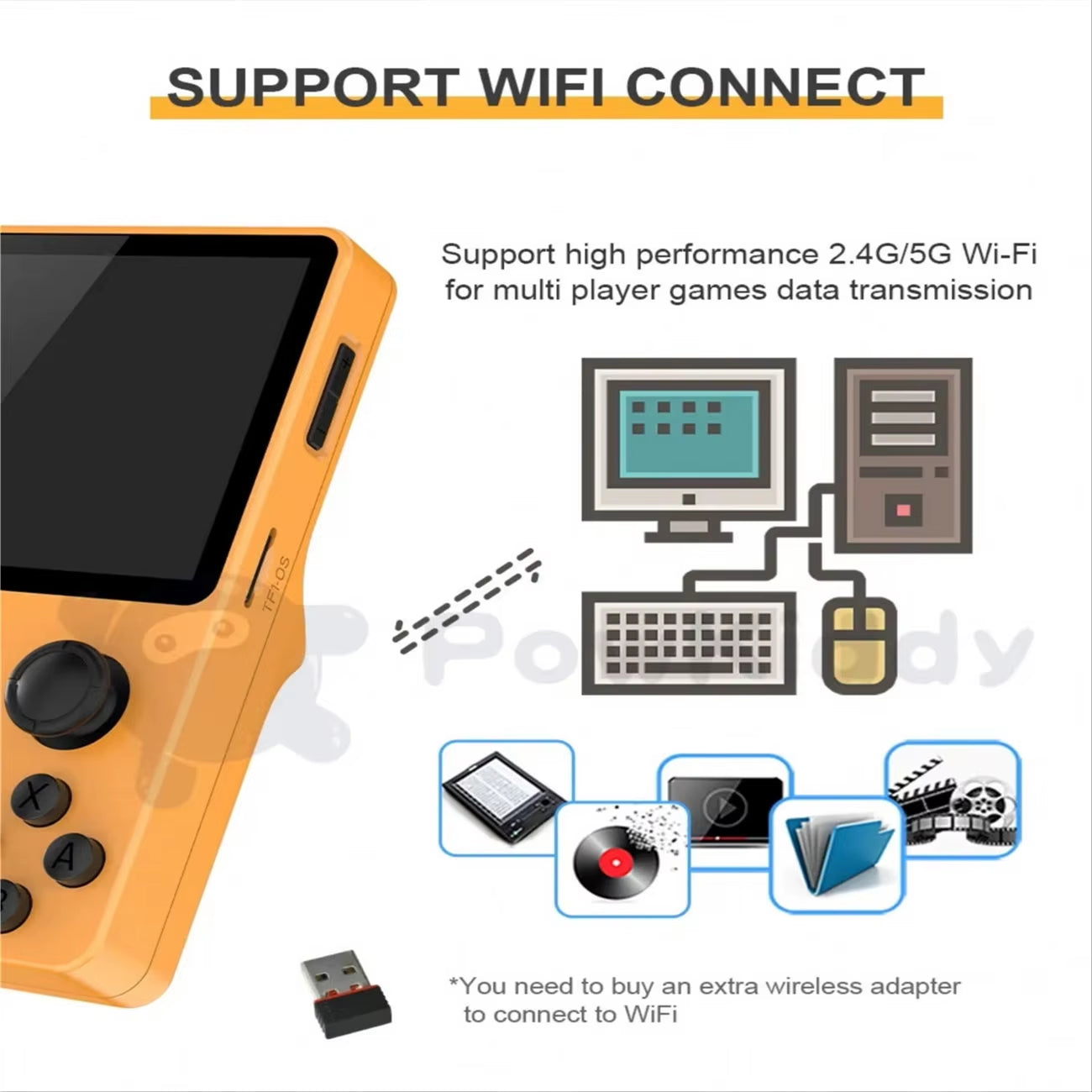POWKIDDY RGB20S Handheld Game Console Retro Open Source System Video Game Console 4:3 IPS Screen Double Joystick Children'S Gift