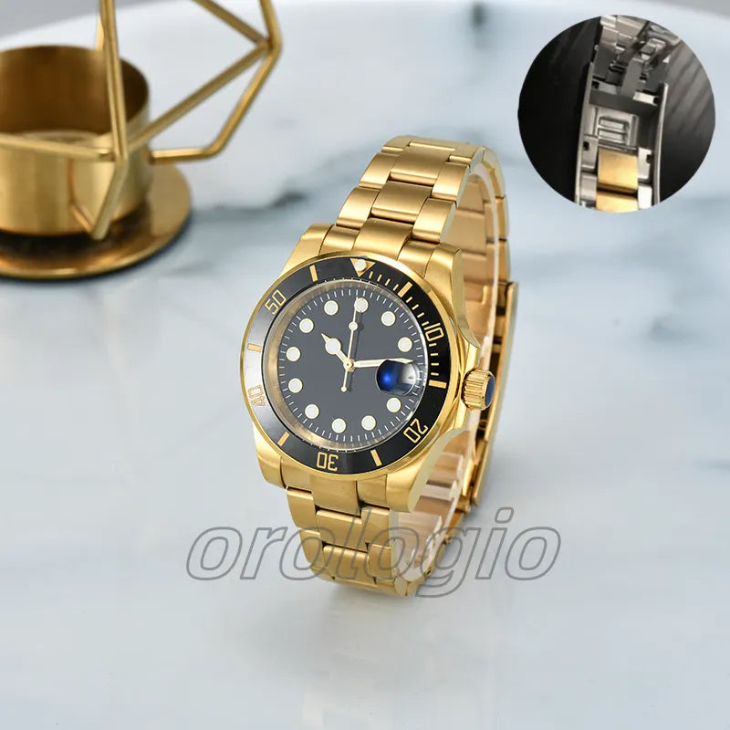 ST9 Watch U1 Mens Automatic Mechanical Ceramics Watches 40Mm Full Stainless Steel Gliding Clasp Swim Wristwatches Sapphire Super Luminous