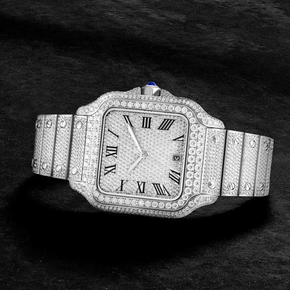 VVS Moissanite Watch Waterproof Mens Diamond Iced Out Wrist Watches