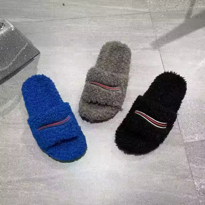 Lenci Designer Luxury Fur Slides