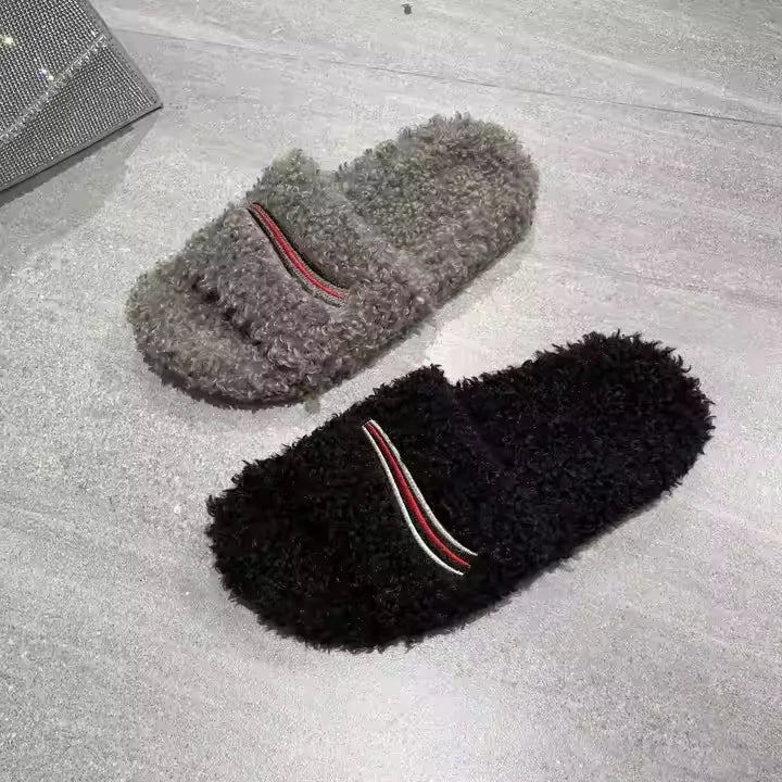 Lenci Designer Luxury Fur Slides