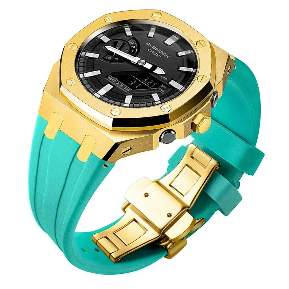 For G-SHOCK GA2100/GA2110 GAB2100 Gen4 Stainless Steel Case Bezel Rubber Strap Replacement Mod Refit Kit Accessories Wholesale
