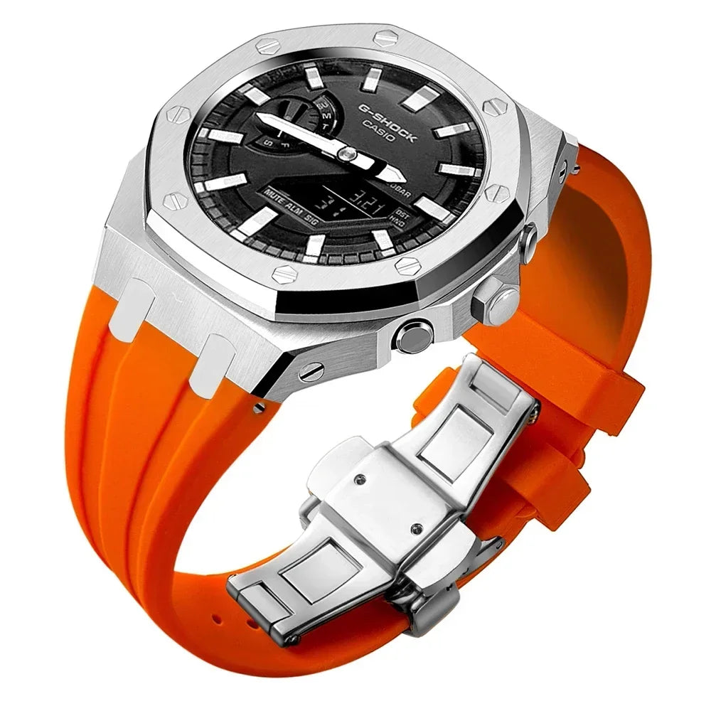 For G-SHOCK GA2100/GA2110 GAB2100 Gen4 Stainless Steel Case Bezel Rubber Strap Replacement Mod Refit Kit Accessories Wholesale