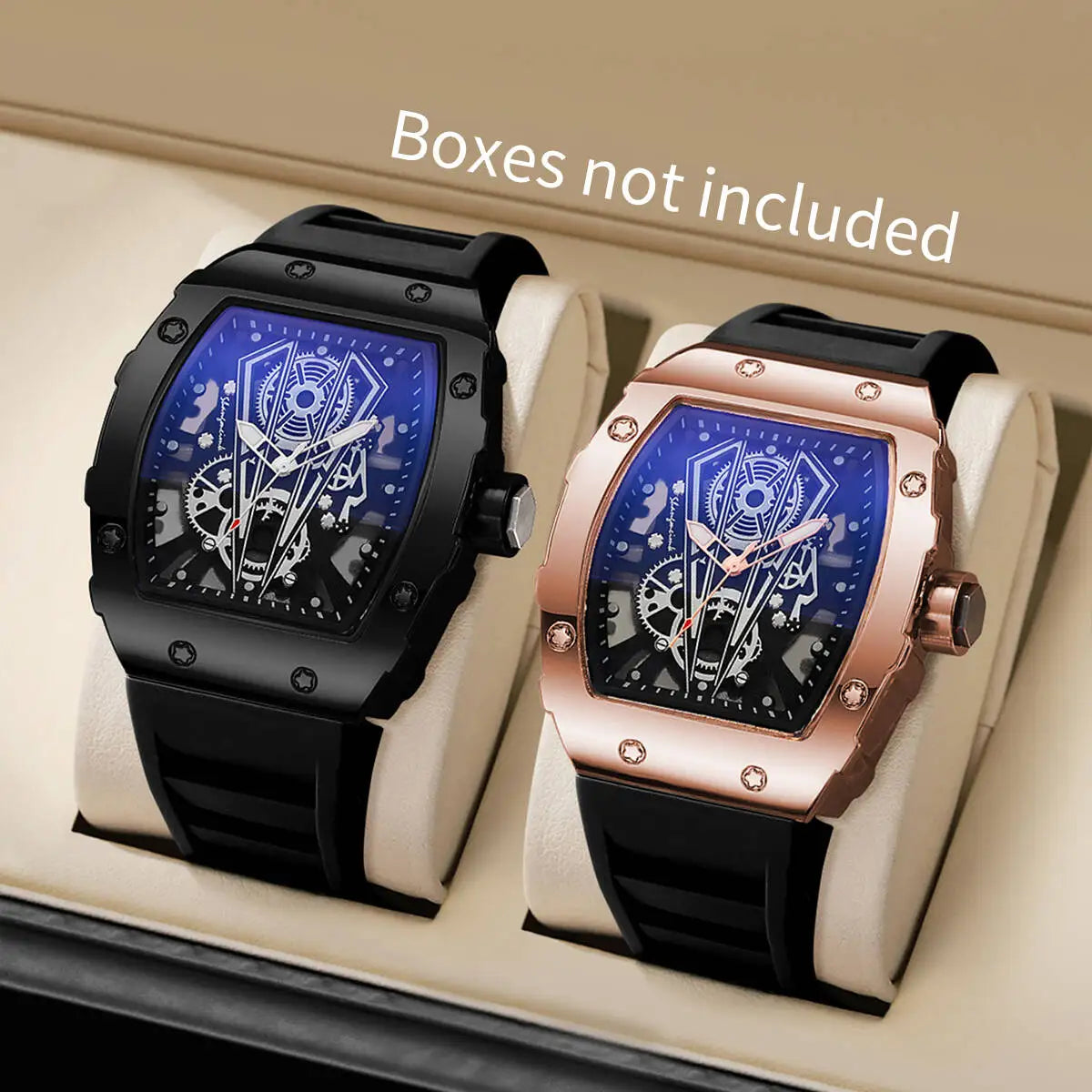Men Watches Luxury Large Dial Quartz Watch Casual Silicone Band Men'S Sports Watches Reloj Hombre