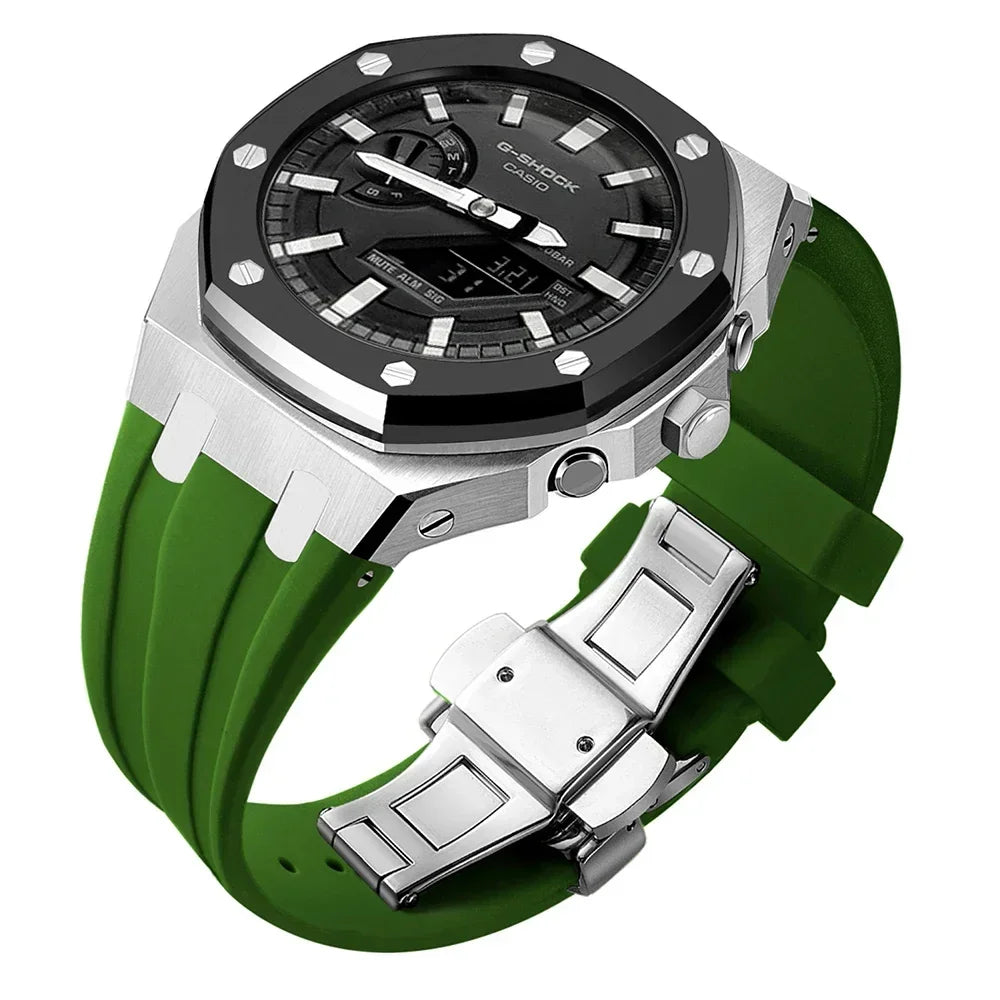 For G-SHOCK GA2100/GA2110 GAB2100 Gen4 Stainless Steel Case Bezel Rubber Strap Replacement Mod Refit Kit Accessories Wholesale