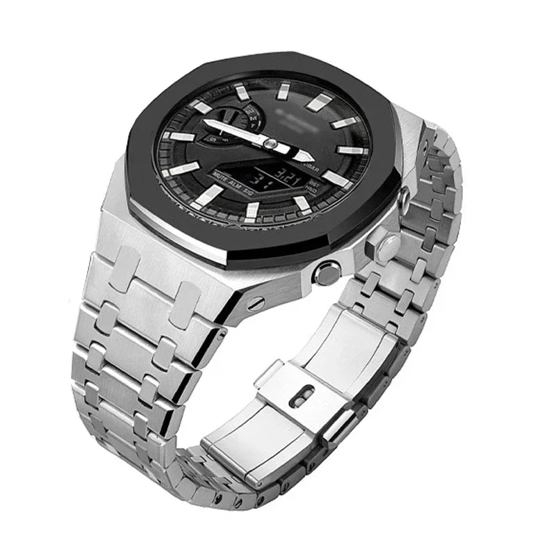 For G-SHOCK GA2100/GA2110 GAB2100 Gen4 Stainless Steel Case Bezel Rubber Strap Replacement Mod Refit Kit Accessories Wholesale