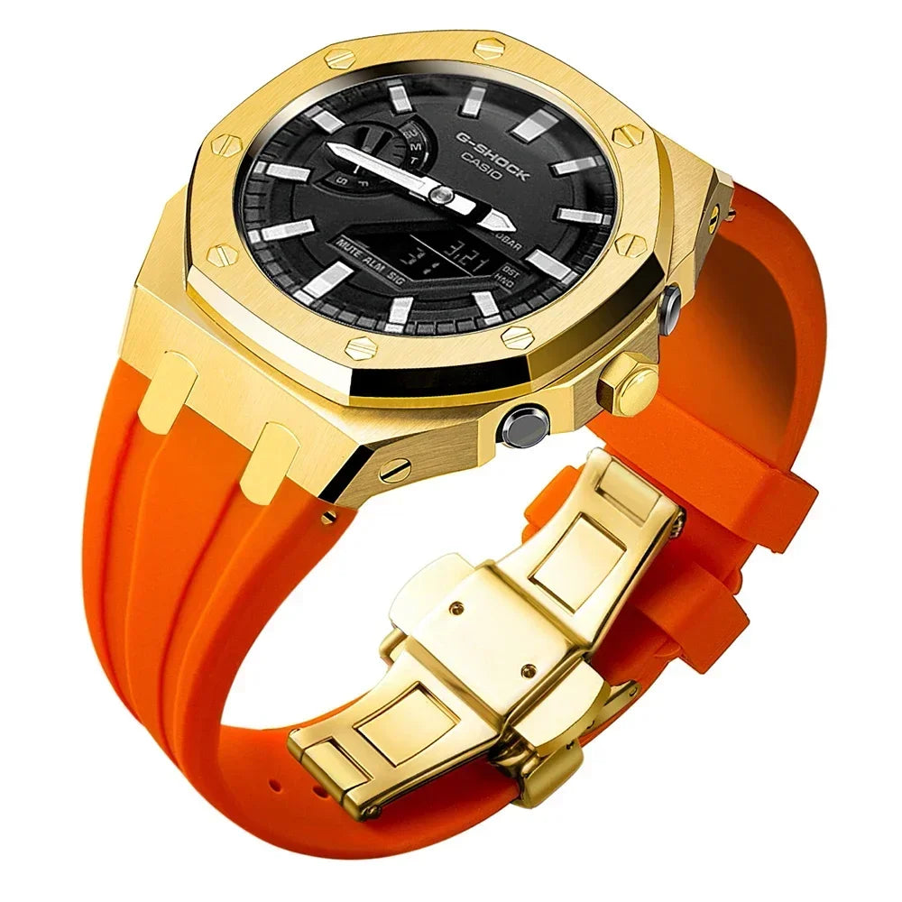 For G-SHOCK GA2100/GA2110 GAB2100 Gen4 Stainless Steel Case Bezel Rubber Strap Replacement Mod Refit Kit Accessories Wholesale