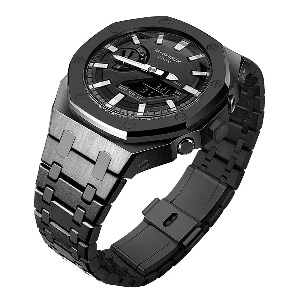 For G-SHOCK GA2100/GA2110 GAB2100 Gen4 Stainless Steel Case Bezel Rubber Strap Replacement Mod Refit Kit Accessories Wholesale