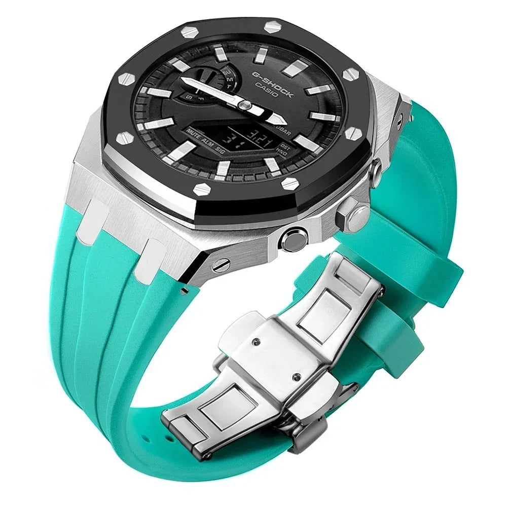 For G-SHOCK GA2100/GA2110 GAB2100 Gen4 Stainless Steel Case Bezel Rubber Strap Replacement Mod Refit Kit Accessories Wholesale