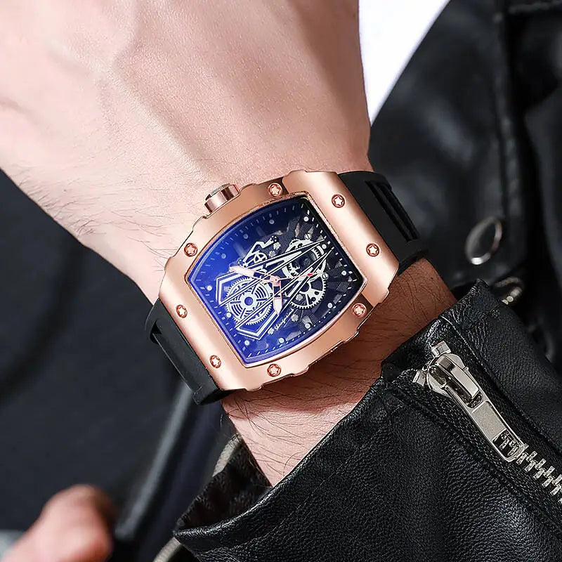 Men Watches Luxury Large Dial Quartz Watch Casual Silicone Band Men'S Sports Watches Reloj Hombre