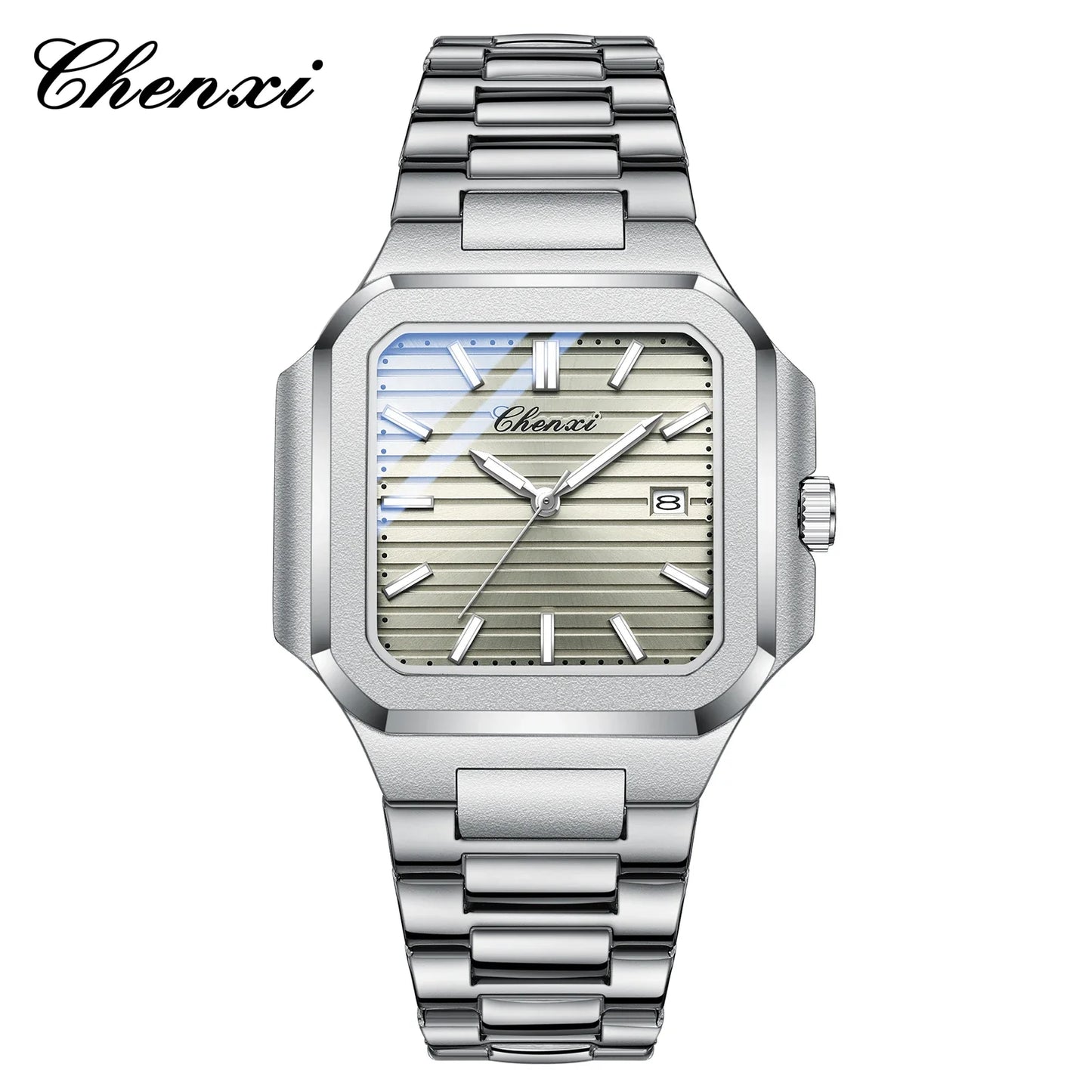 Men'S Quartz Watch Calendar Luminous Waterproof Stainless Steel High Quality Clock