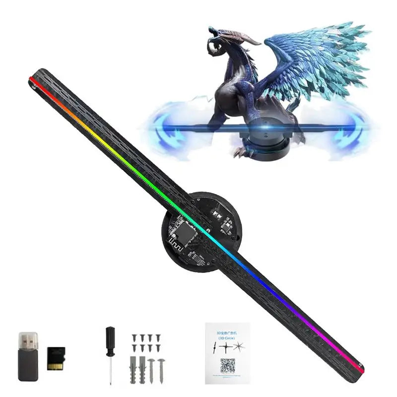 3D Hologram LED Fan 3D Holographic Projector Advertising Display Light HD Holographic Projector for Christmas Halloween