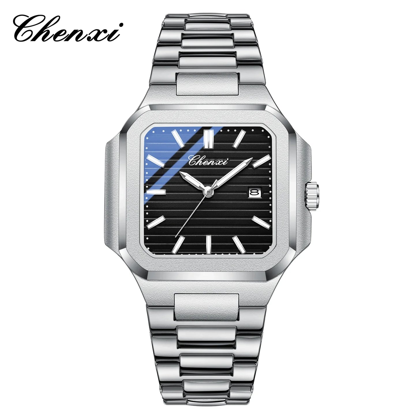 Men'S Quartz Watch Calendar Luminous Waterproof Stainless Steel High Quality Clock