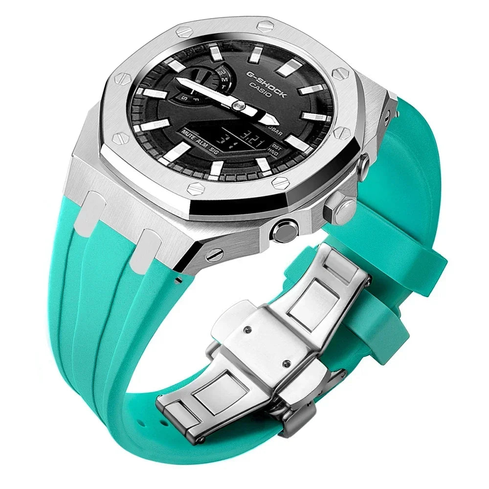 For G-SHOCK GA2100/GA2110 GAB2100 Gen4 Stainless Steel Case Bezel Rubber Strap Replacement Mod Refit Kit Accessories Wholesale