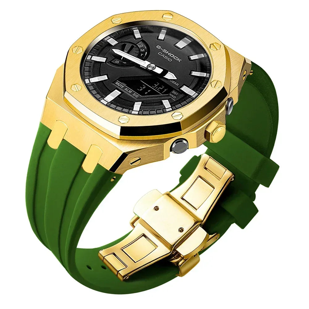 For G-SHOCK GA2100/GA2110 GAB2100 Gen4 Stainless Steel Case Bezel Rubber Strap Replacement Mod Refit Kit Accessories Wholesale