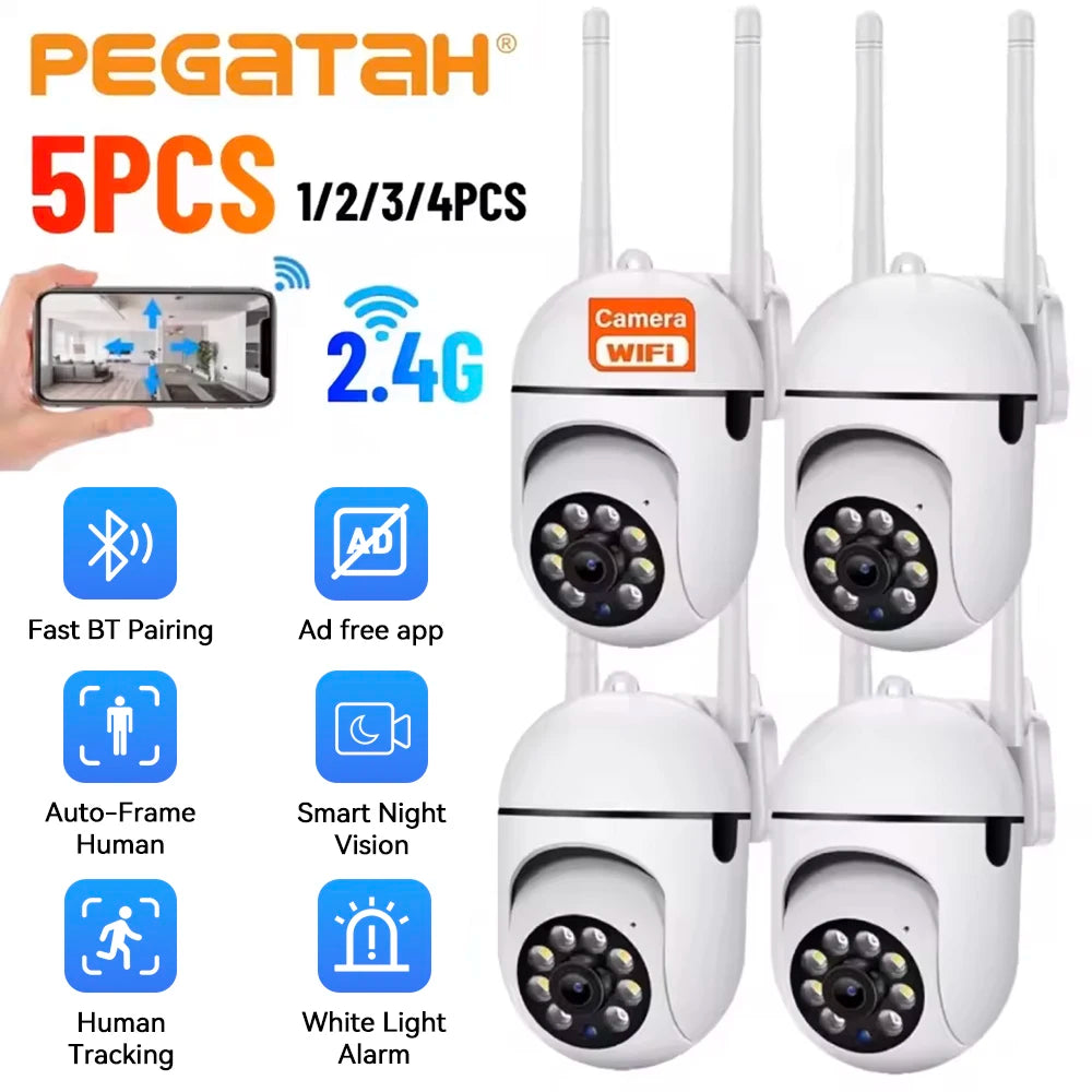 8MP Security Cameras HD Color Night Surveillance Indoor/Outdoor Motion Tracking Light Alarm CCTV Camera