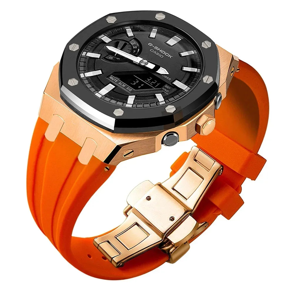 For G-SHOCK GA2100/GA2110 GAB2100 Gen4 Stainless Steel Case Bezel Rubber Strap Replacement Mod Refit Kit Accessories Wholesale
