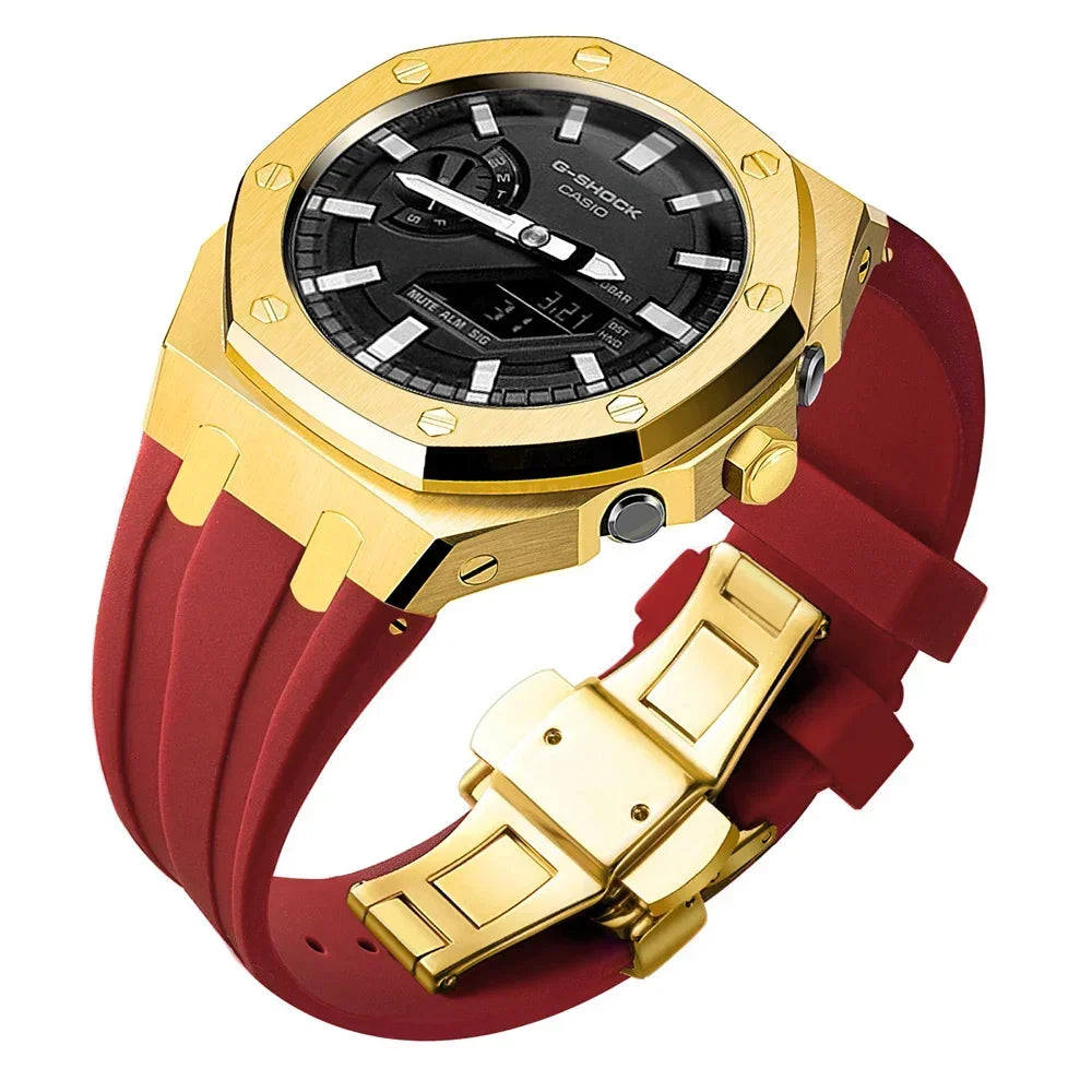 For G-SHOCK GA2100/GA2110 GAB2100 Gen4 Stainless Steel Case Bezel Rubber Strap Replacement Mod Refit Kit Accessories Wholesale