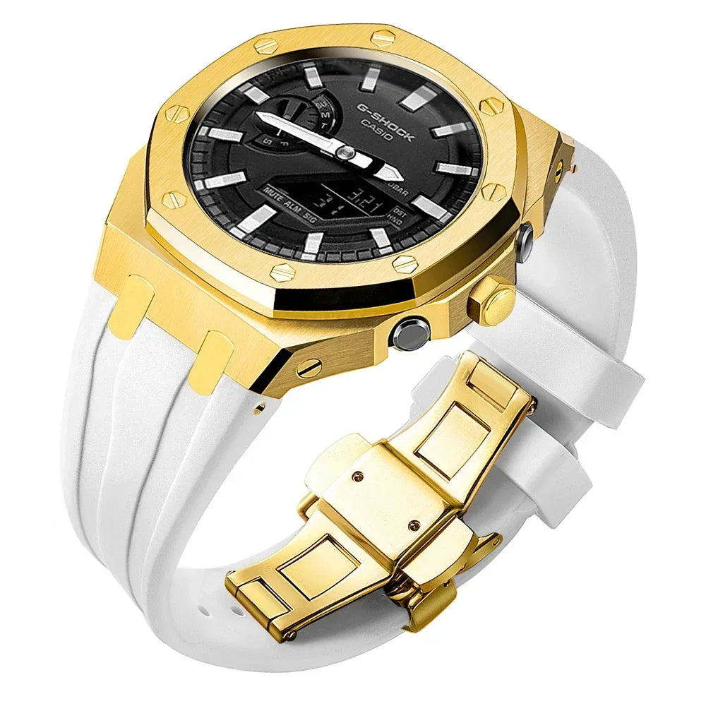 For G-SHOCK GA2100/GA2110 GAB2100 Gen4 Stainless Steel Case Bezel Rubber Strap Replacement Mod Refit Kit Accessories Wholesale