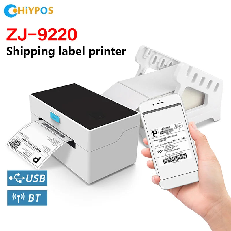 4Inch Thermal Shipping Label Printer 9220Usb/Bluetooth Compatible with Windows/Mac Barcode Label Printer