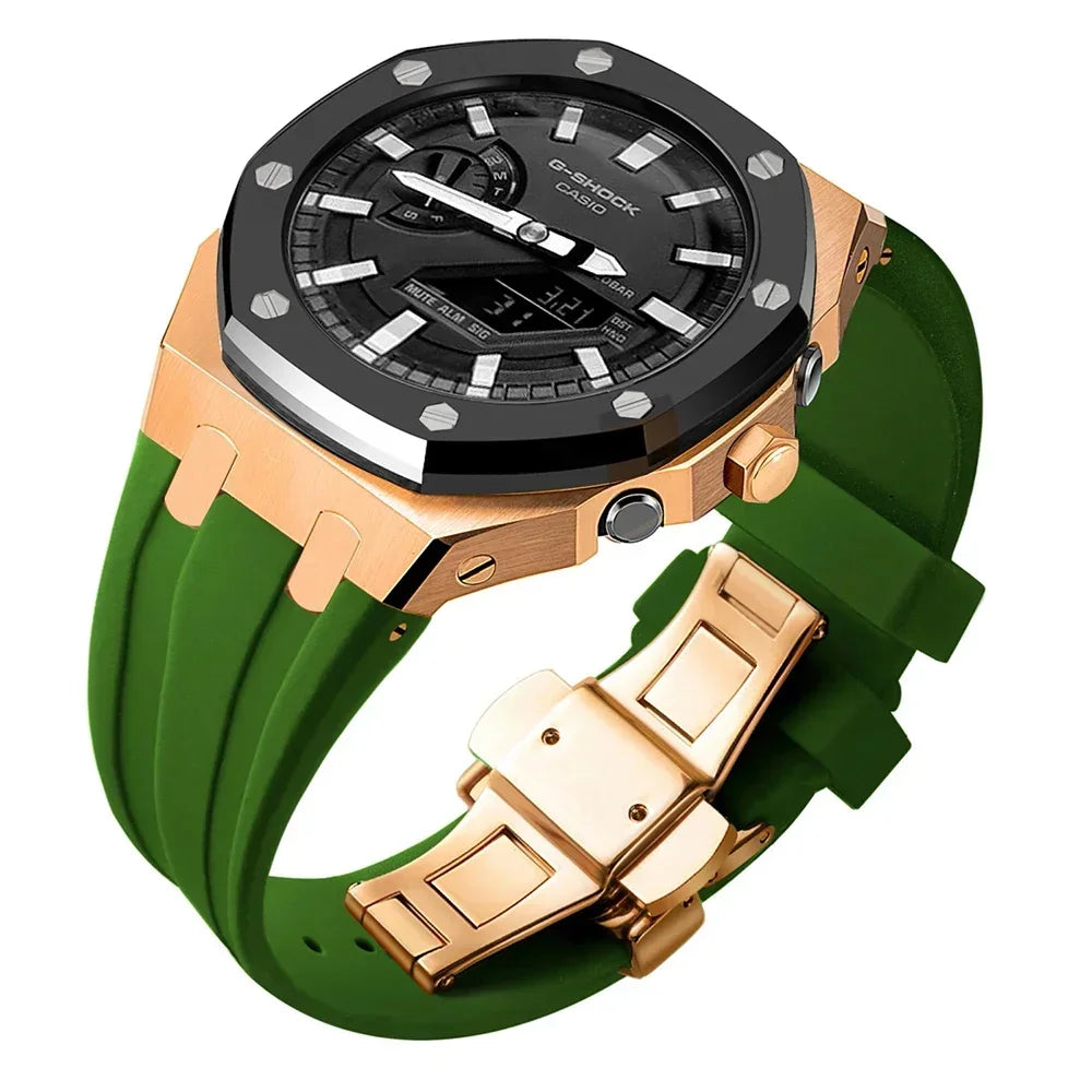 For G-SHOCK GA2100/GA2110 GAB2100 Gen4 Stainless Steel Case Bezel Rubber Strap Replacement Mod Refit Kit Accessories Wholesale