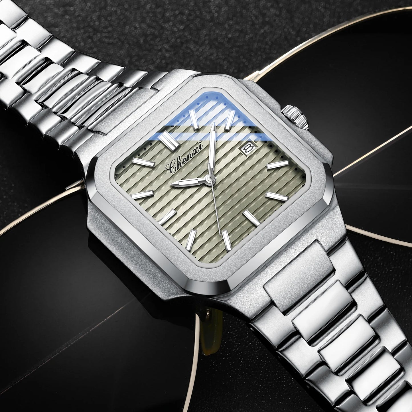 Men'S Quartz Watch Calendar Luminous Waterproof Stainless Steel High Quality Clock