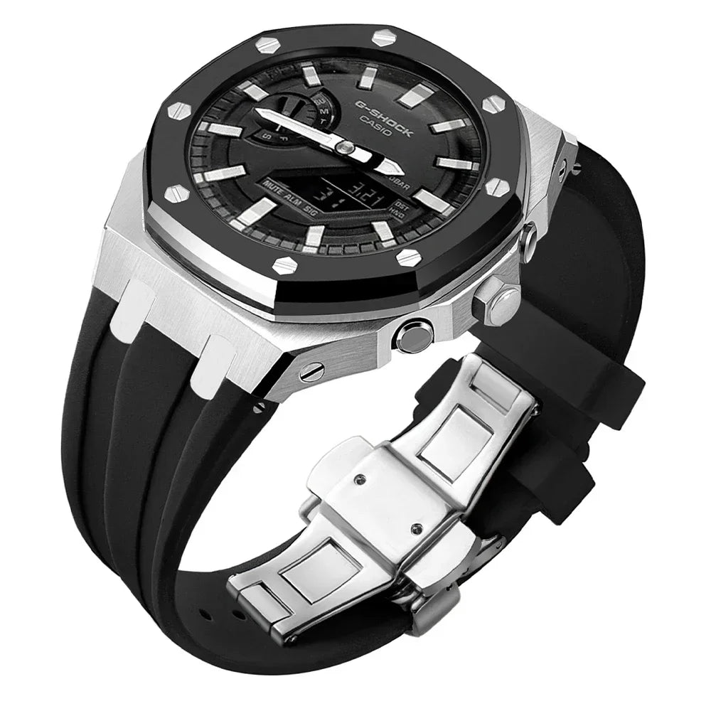For G-SHOCK GA2100/GA2110 GAB2100 Gen4 Stainless Steel Case Bezel Rubber Strap Replacement Mod Refit Kit Accessories Wholesale