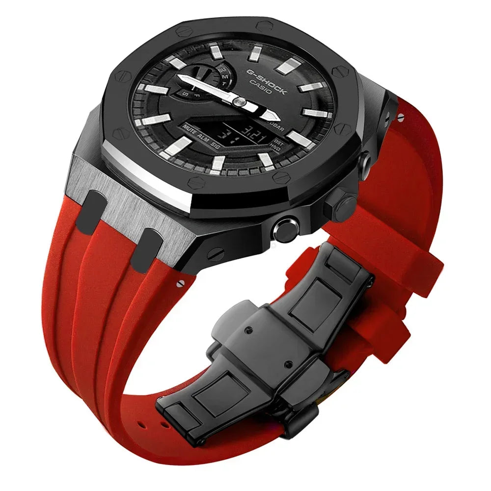 For G-SHOCK GA2100/GA2110 GAB2100 Gen4 Stainless Steel Case Bezel Rubber Strap Replacement Mod Refit Kit Accessories Wholesale