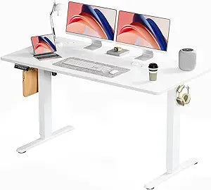 Standing Desk, Adjustable Height Electric Sit Stand up down Computer Table, 55X24 Inch Ergonomic Rising Modern Lift Motorized Ga