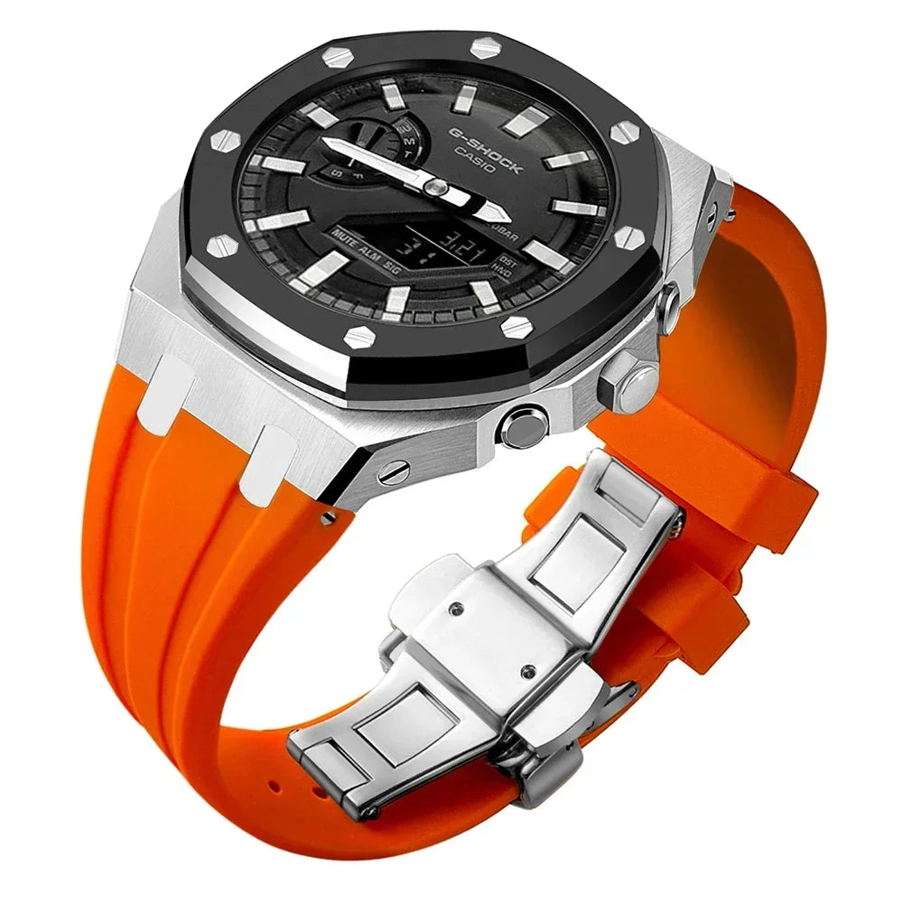 For G-SHOCK GA2100/GA2110 GAB2100 Gen4 Stainless Steel Case Bezel Rubber Strap Replacement Mod Refit Kit Accessories Wholesale