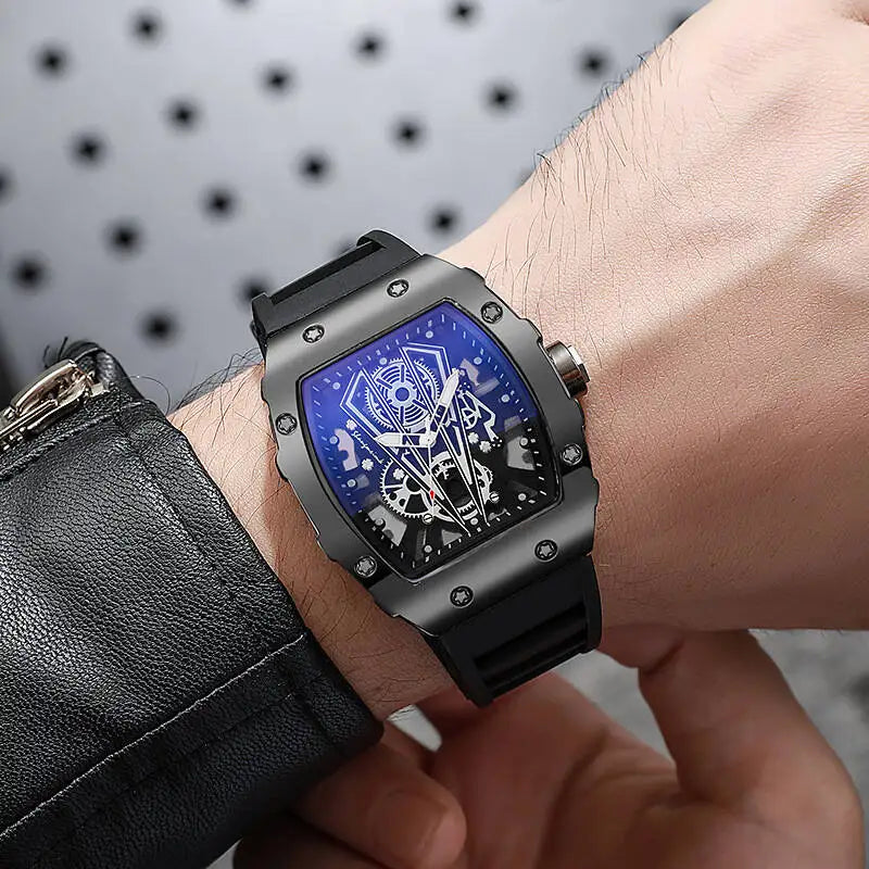 Men Watches Luxury Large Dial Quartz Watch Casual Silicone Band Men'S Sports Watches Reloj Hombre