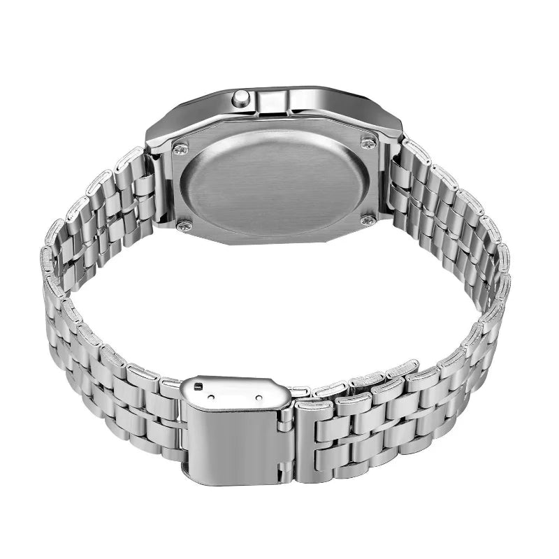 F91W Non-Waterproof Steel Band Watch for Women, Men, Business Clock, Multi-Functional LED Digital Sports Watch, Electronic Clock