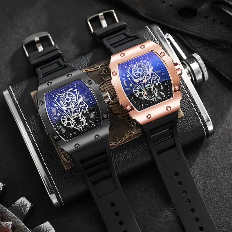 Men Watches Luxury Large Dial Quartz Watch Casual Silicone Band Men'S Sports Watches Reloj Hombre
