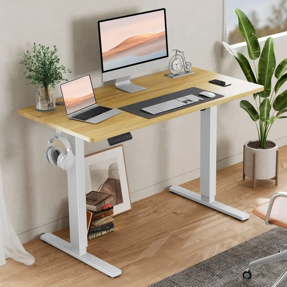 Standing Desk, Adjustable Height Electric Sit Stand up down Computer Table, 55X24 Inch Ergonomic Rising Modern Lift Motorized Ga