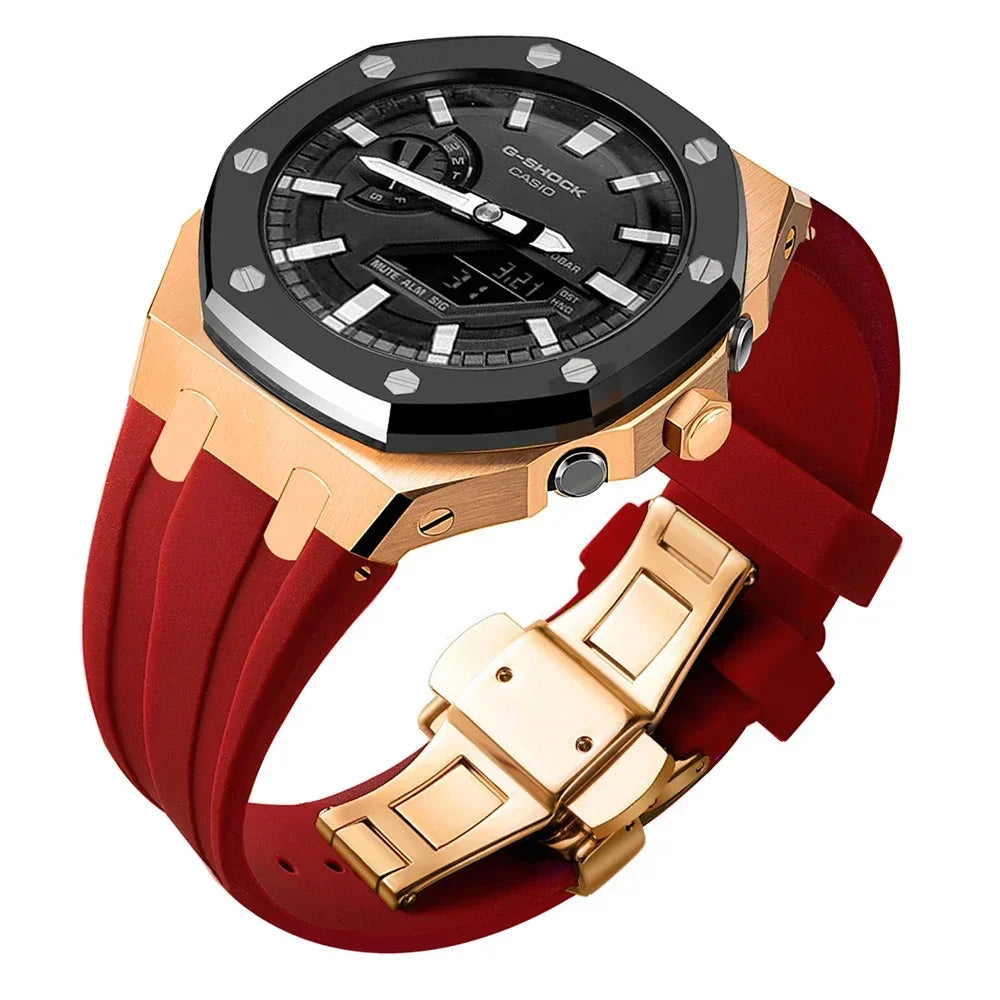 For G-SHOCK GA2100/GA2110 GAB2100 Gen4 Stainless Steel Case Bezel Rubber Strap Replacement Mod Refit Kit Accessories Wholesale