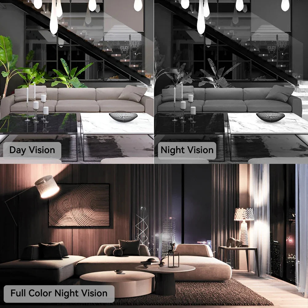 8MP Security Cameras HD Color Night Surveillance Indoor/Outdoor Motion Tracking Light Alarm CCTV Camera